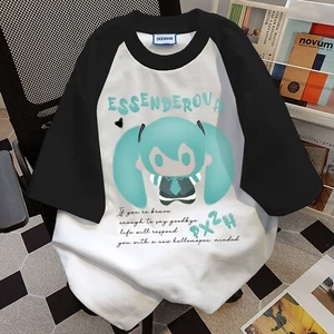 Miku Hatsune Cosplay Anime Manga Sports T-Shirt Shirt Baumwolle cotton Unisex - Picture 1 of 10