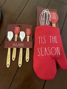 Christmas Rae Dunn NEW 4 Piece Mini Spatula Set & WHISK - Picture 1 of 3