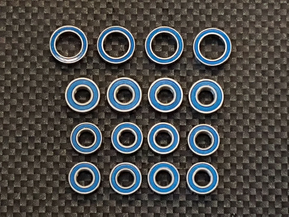 KUGELLAGERSATZ "DELUXE" FÜR TAMIYA TT-02/R/S MODELLE - 16 GUMMIGEDICHTETE LAGER - Bild 1 von 1