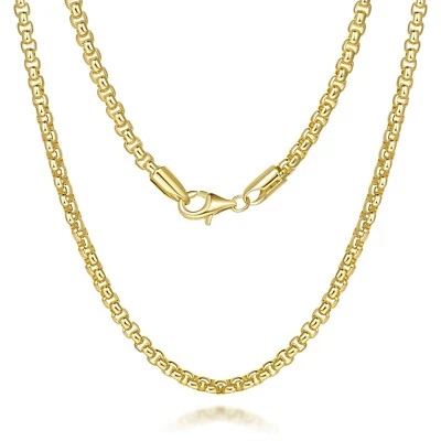 14K золото ожерелье для женщин мужской золотой цепи для мужчин 14K коробка цепочка ожерелье fo... - Изображение 1 из 4