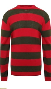Womens Halloween Red Green Stripe Jumper Ladies Knitted Long Sleeve Sweater Top - Picture 1 of 1