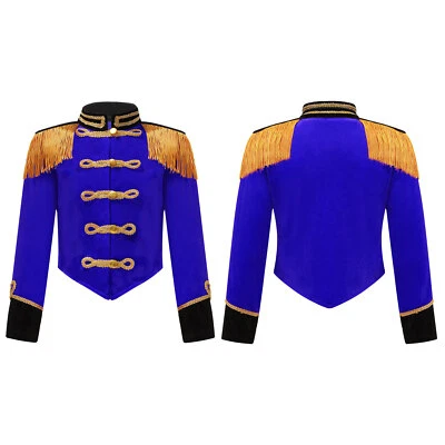 Girls Drummer Marching Band Uniform Tassel Jacket Coat Halloween Costume - Image 1 of 4