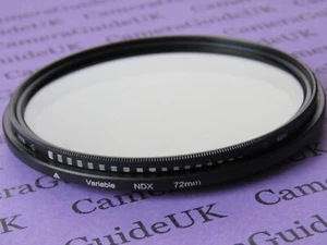 72mm Neutral Density Fader Variable Lens Filter ND2 to ND400 for Canon Nikon - Picture 1 of 2
