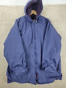 Large Womens Blue Misty Harbor Any Weather Slicker Quilt Lined Vintage Size L - Picture 1 of 16