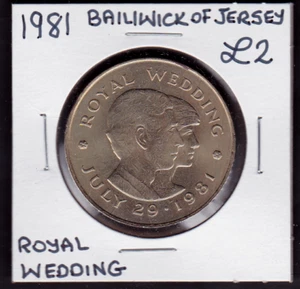 1981 Balio di Jersey Principessa Diana matrimonio moneta due sterline principe Carlo - Foto 1 di 2