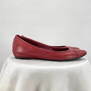 Women's Frye Leather Pointed Toe Flats Red Shoes 9.5 - Picture 1 of 7