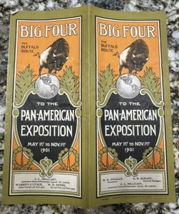 BIG FOUR THE BUFFALO ROUTE TO THE PANAMERICAN EXPO 1901 HORARIO MAPA FOLLETO - Imagen 1 de 7