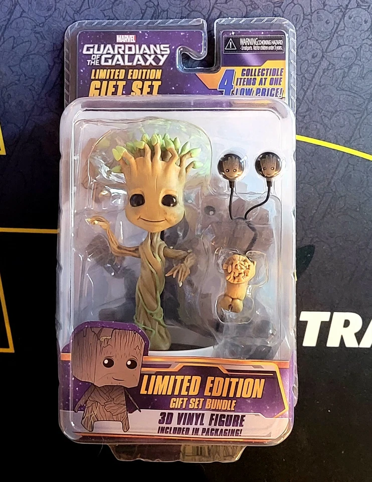 NECA Limited Edition Guardians of The Galaxy Baby Dancing Groot Gift Set Bundle