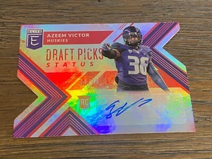 Azeem Victor 2018 Elite Draft Picks Status Red Die Cut Auto /49 RC UW Huskies - Picture 1 of 3