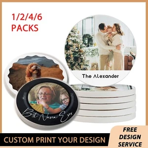 Custom Printed Drinks Coaster Absorbent Non-Slip Personalized Text Logo or Photo - Picture 1 of 7
