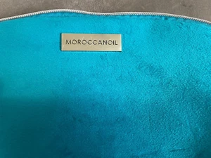 Moroccanoil Turquoise Velvety Cosmetic Bag Zippered Pouch Stylish Toiletry Case - Picture 1 of 5