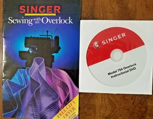 SINGER Model 754 DVD OVERLOCK MANUAL & Generic SEWING with an OVERLOCK booklet - Bild 1 von 7