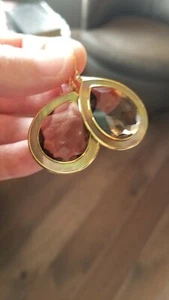 Ippolita Ondine 18k Gold Smokey Quartz Shell Teardrop Earrings - Picture 1 of 8