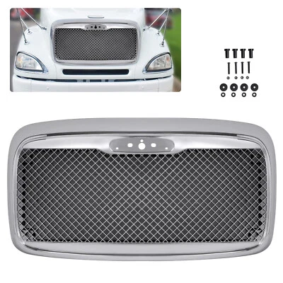 Fits 00-12 Freightliner Columbia Front Grille W/BUG Screen Chrome Mesh Style - Image 1 of 4