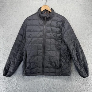 Rainforest Jacket Mens Medium Black Puffer Full Zip Lightweight Packable Down - Picture 1 of 15