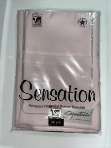 Sensation Tablecloth 52” x 70” Lt Pink Permanent Press Soil Release Open Pkg - Picture 1 of 4
