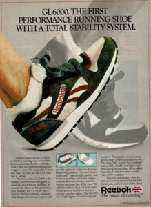 1986 Vintage Print Ad Reebok GL 6000 The First Performance Running Shoe Sneakers - Picture 1 of 2
