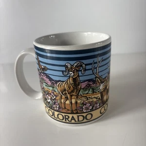 1987 Colorado Mini Keramik Becher mit Henkel 4 Unzen - Elch - Weißkopfseeadler - 2 5/8" hoch - Bild 1 von 9