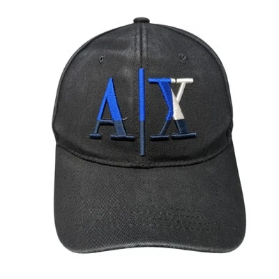 Chapéu Armani Exchange Slideback preto OSFA bordado logotipo ajustável - Imagem 1 de 4