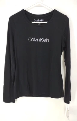 Calvin Klein Ropa de Dormir Camisa Manga Larga Para Mujer Talla M Negro Elástico Pullover Foto 1 de 4