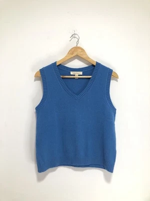 Seasalt East View Vest UK 12 Womens Blue Sleeveless Pullover 80% Merino Wool - Image 1 of 4