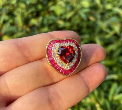 Red Heart Stud Earrings with 925 Silver Posts - Image 1 of 4