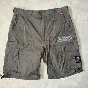 Ecko Unltd Shorts Mens Large Green Khaki & Camo Cargo Hip Hop Baggy - Picture 1 of 12