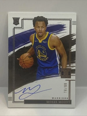 2021-22 Panini Impeccable Moses Moody Auto RC Rookie Warriors On Card Auto #/99 - Image 1 of 3