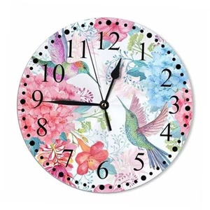 Clock Hummingbirds Wall Clock 10 Inch Silent Non-Ticking Clocks Battery - Picture 1 of 8