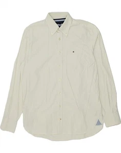 TOMMY HILFIGER Mens Shirt Medium White Cotton VJ04 - Picture 1 of 3