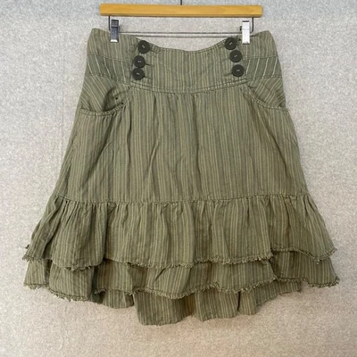 Falda Kimchi y Azul Talla 9 Capas Lino Algodón • Detalle bullicioso • Verde Oliva Foto 1 de 4