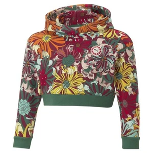 PUMA Liberty X Floral Pullover Hoodie Youth Girls Green Casual Outerwear 6202863 - Picture 1 of 2