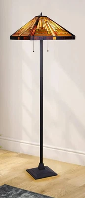 Floor Lamp Tiffany Style Stained Glass Mission Design Shade - Image 1 of 4