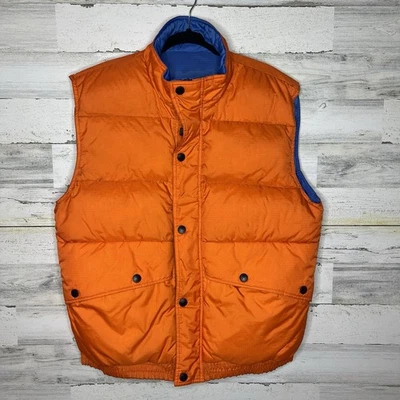 Vintage Coleman Reversible Down Waterfowl Vest Orange/Blue 100% Nylon Mens XL - Image 1 of 4