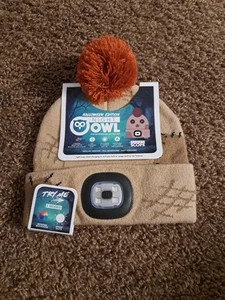 Night Owl Kids Rechargeable LED Pom Hat, Halloween Edition, One Size, Brown, New - Picture 1 of 3