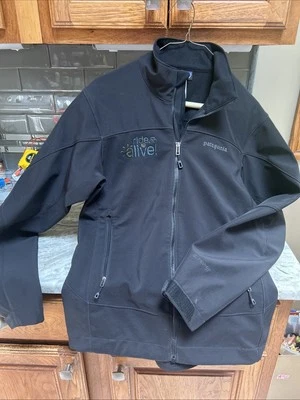 Patagonia Soft Shell Ski Hike Run Jacket Men's S Fleece Lined  Zip Black logo - Image 1 of 4