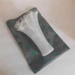 Jarrón Murano Vetro Esguito Secondo con Volantes 10" Blanco con Bolsa para el Polvo - Imagen 1 de 6