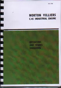 Norton Villiers "C.45'' Industrial Stationary Engine Operating Parts Manual Book - Picture 1 of 1