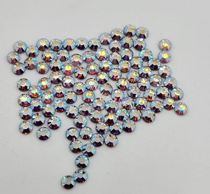 200pc Swarovski Crystal Clear AB ss12 Flatback Round Rhinestone 2028; Iridescent - Picture 1 of 2