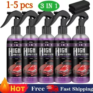 3 in 1 High Protection Quick Car Coat Ceramic Coating Spray Hydrophobic 1-5 Pcs - Picture 1 of 22