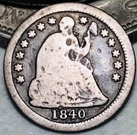 1840 O Seated Liberty Half Dime 5C With Drapery Ungraded Silver US Coin CC15946 Cover