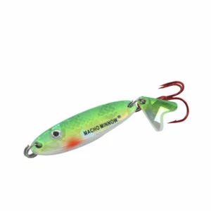 Northland Macho Minnow Green Super Glo Perch 1/8oz Jigging Spoon - Picture 1 of 1