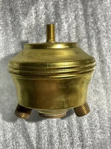 VINTAGE SOLID BRASS CLUSTER HEAD ~2 LIGHT ~  1/8 IPS BOTTOM BASE W/ 1/4-27 STUD - Foto 1 di 6