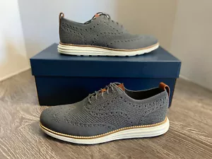 Cole Haan Original Grand Knit Wing Magnet Gray Ivory WingTips Mens 8 C27961 NEW - Picture 1 of 7
