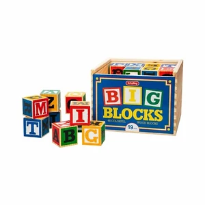Large ABC Alphabet Wood blocks with wooden case Schylling ABL - Picture 1 of 5