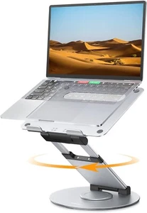 NULAXY Telescopic 360 Rotating Laptop Stand for Desk Adjustable Height Swivel -- - Picture 1 of 7