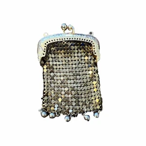 Antique Mesh Gold-tone Coin Purse With Clasp 2.5” - No Chain - Picture 1 of 3