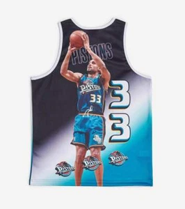 MITCHELL & NESS PISTONS GRANT HILL Behind The BACK Pictured SWINGMAN TANK JERSEY - Picture 1 of 14
