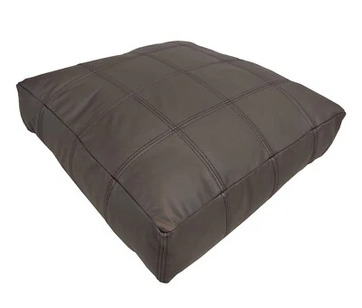 Dunkelbraunes Echtleder Bodenkissen Sitzbag Leder Sitzkissen Sitzsäcke TV Kissen - Bild 1 von 4