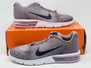 Size 9.5 Nike Air Max Sequent 2 Taupe Grey Port Wine Plum Womens 852465-200 - Picture 1 of 10